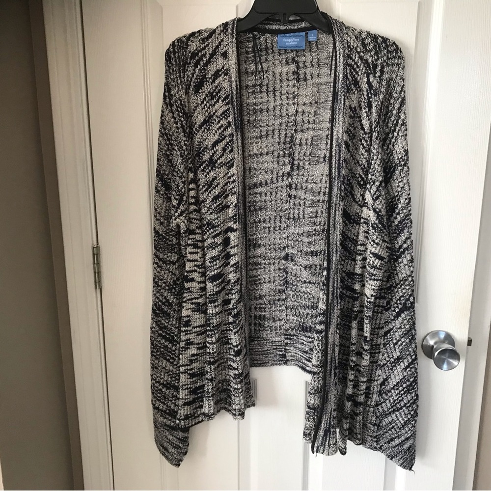 Simply Vera Vera Wang Monochrome Open-Front Cardigan